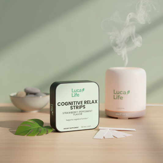 Cognitive Relax Strips with Luca Life Logo