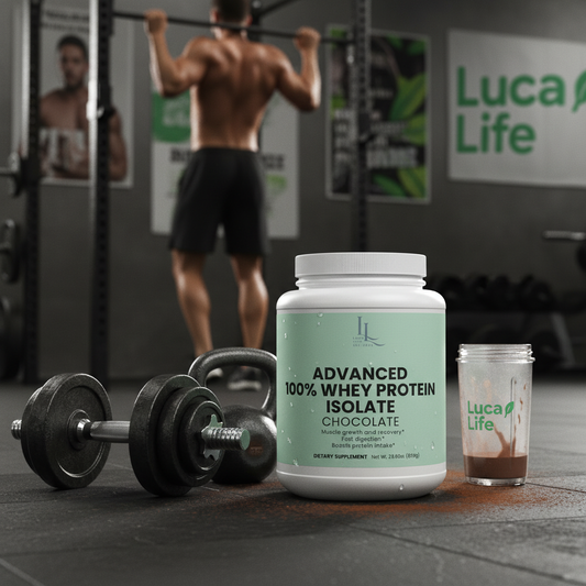 Whey Protein with Luca Life Logo
